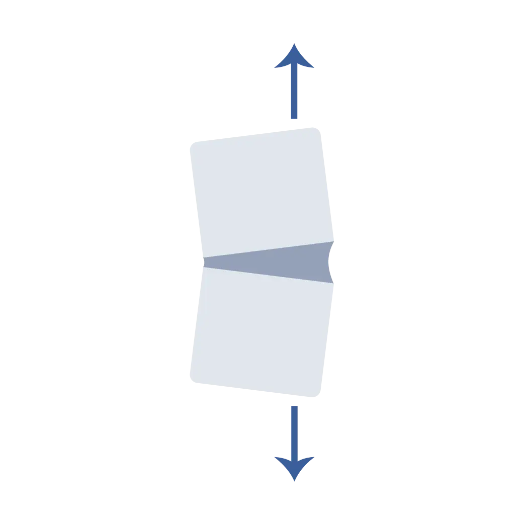Illustration av klyvbelastning i en fog