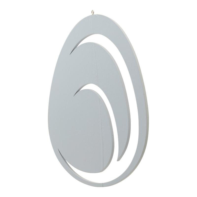 Ägg i trä med hänge 30x22cm ljusblå