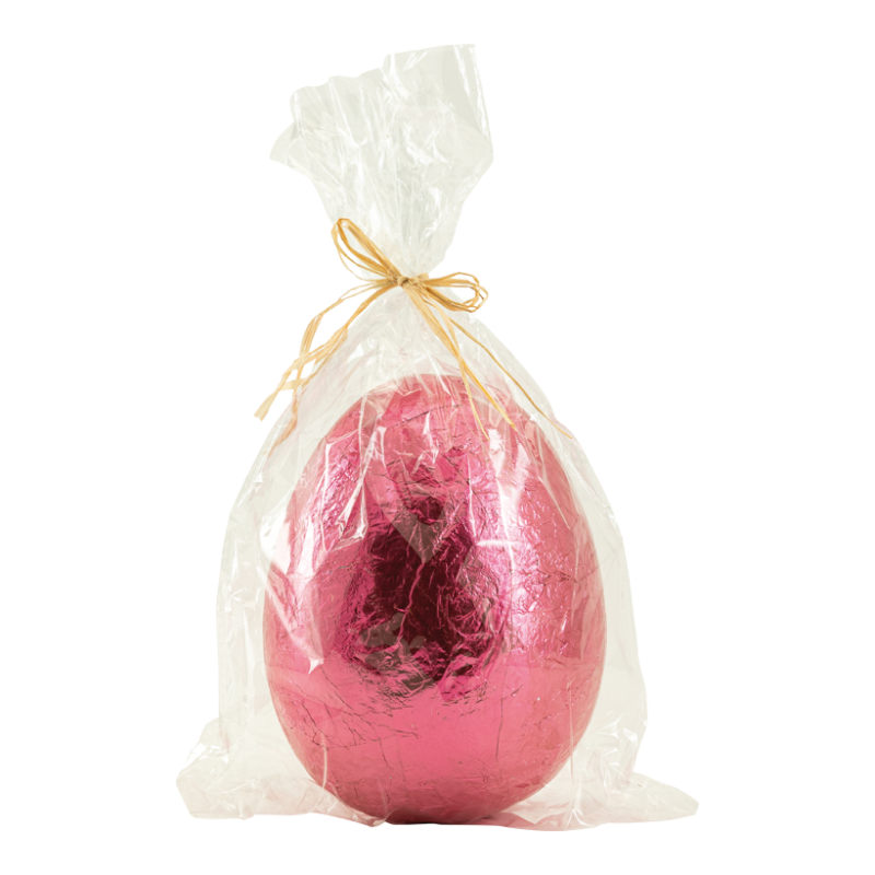 Easter egg in bag 18x14cm pink