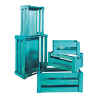 Wooden boxes 5 pcs/set turquoise