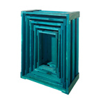 Wooden boxes 5 pcs/set turquoise