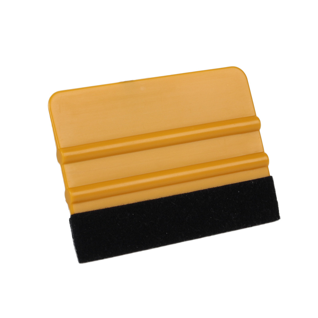 Folieskrapa gul med filt