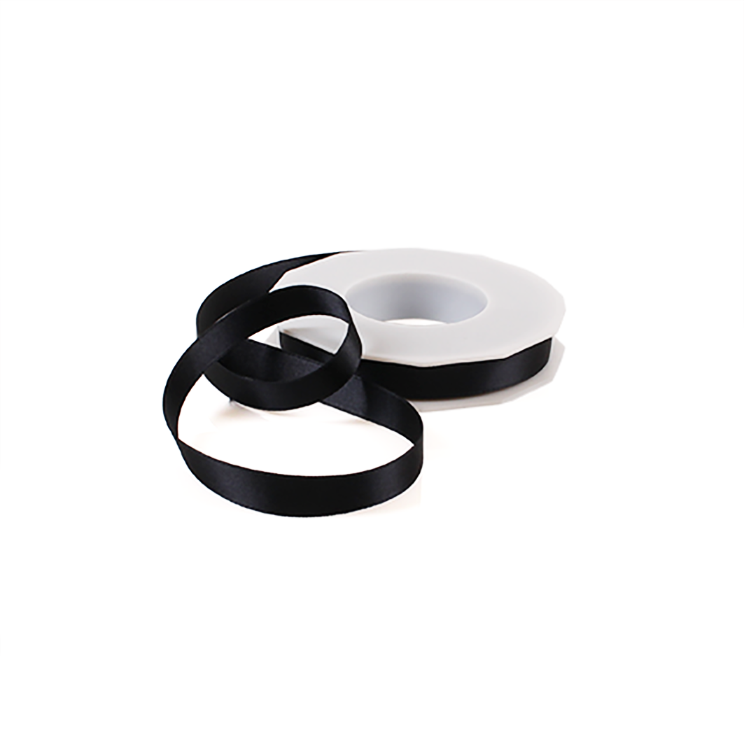 Satinband svart 1,5cmx25m