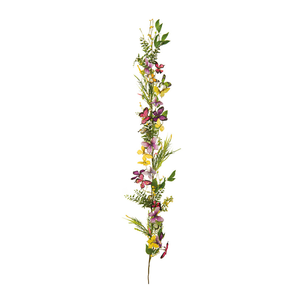 Girlang med fjärilar & blommor 160cm