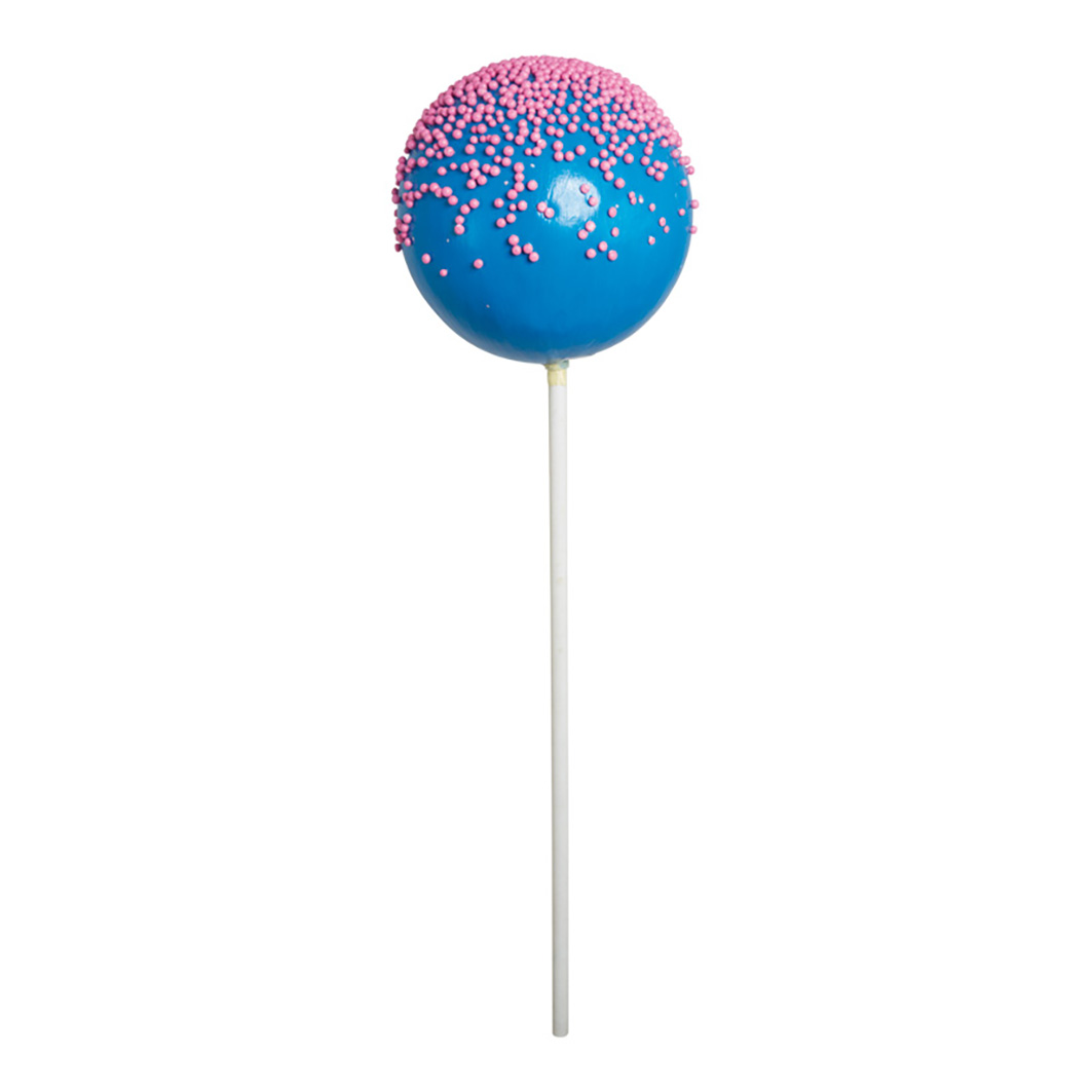 Cake pops 40cm blå med rosa dekor