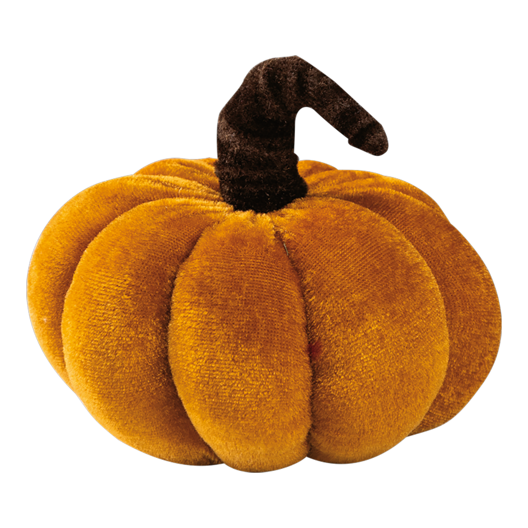 Pumpa i sammet 13cm koppar/guld