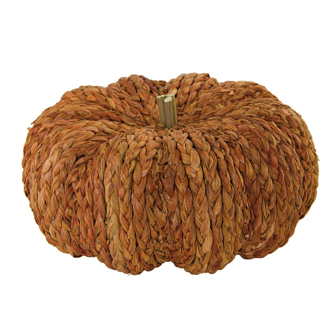 Pumpa brun gjord av frigolit/bast 30cm