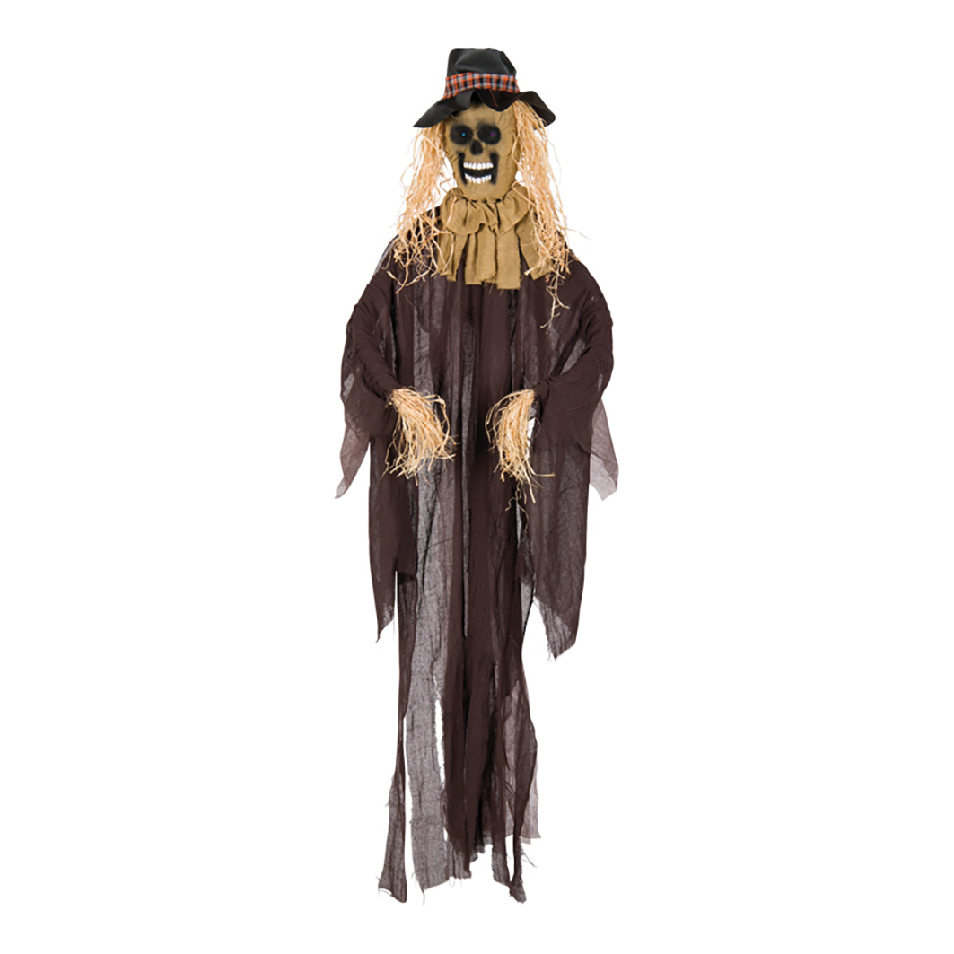 Scary scarecrow made of textile/plastic 190cm black