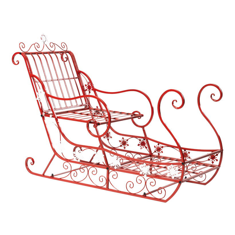 Metallsläde 7 delar 101x41x71cm röd