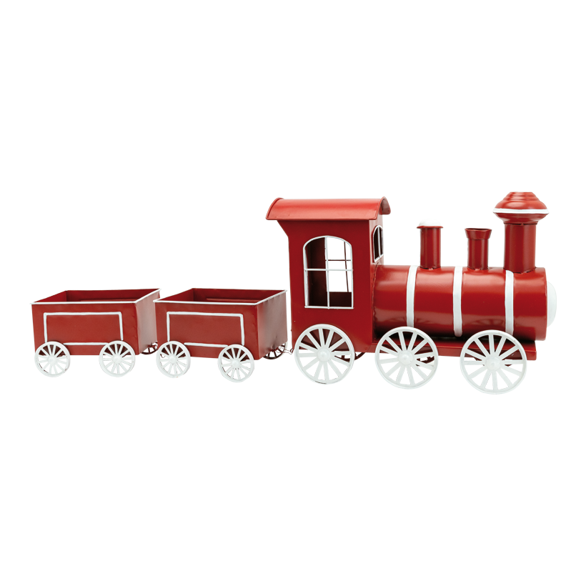 Train with metal carriages 98cm red/white