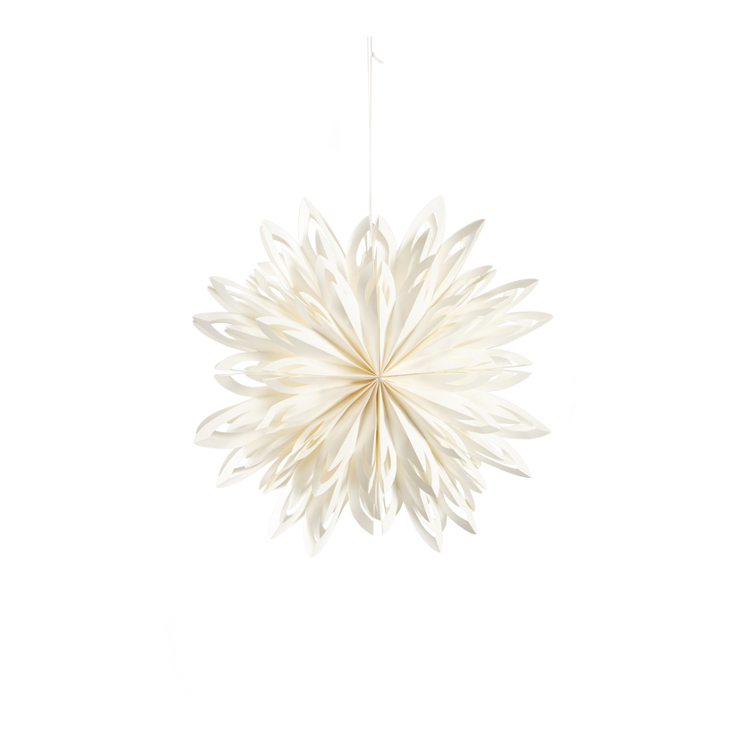 Snöflinga i papp med magnetlås 40cm vit