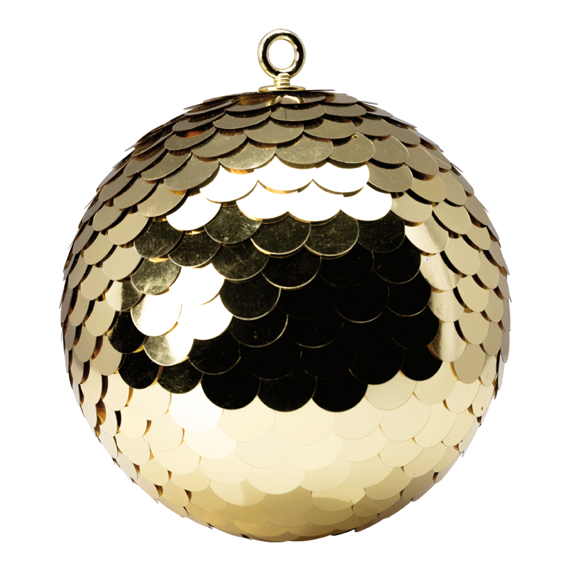 Julkula med plattor av frigolit/plast 20cm guld