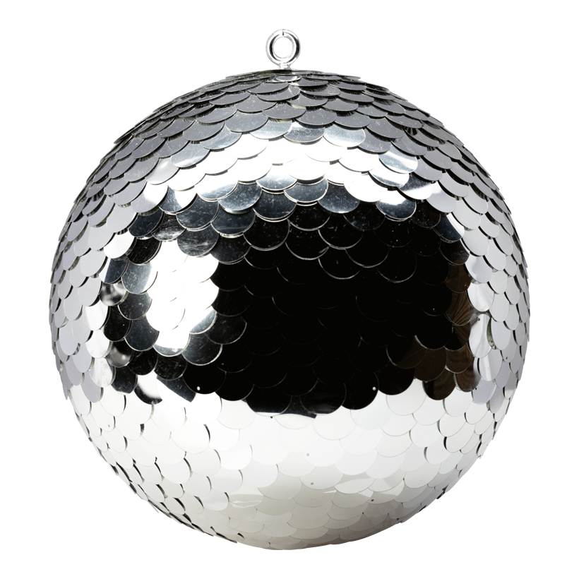 Kula med paljetter glittrande 30cm silver