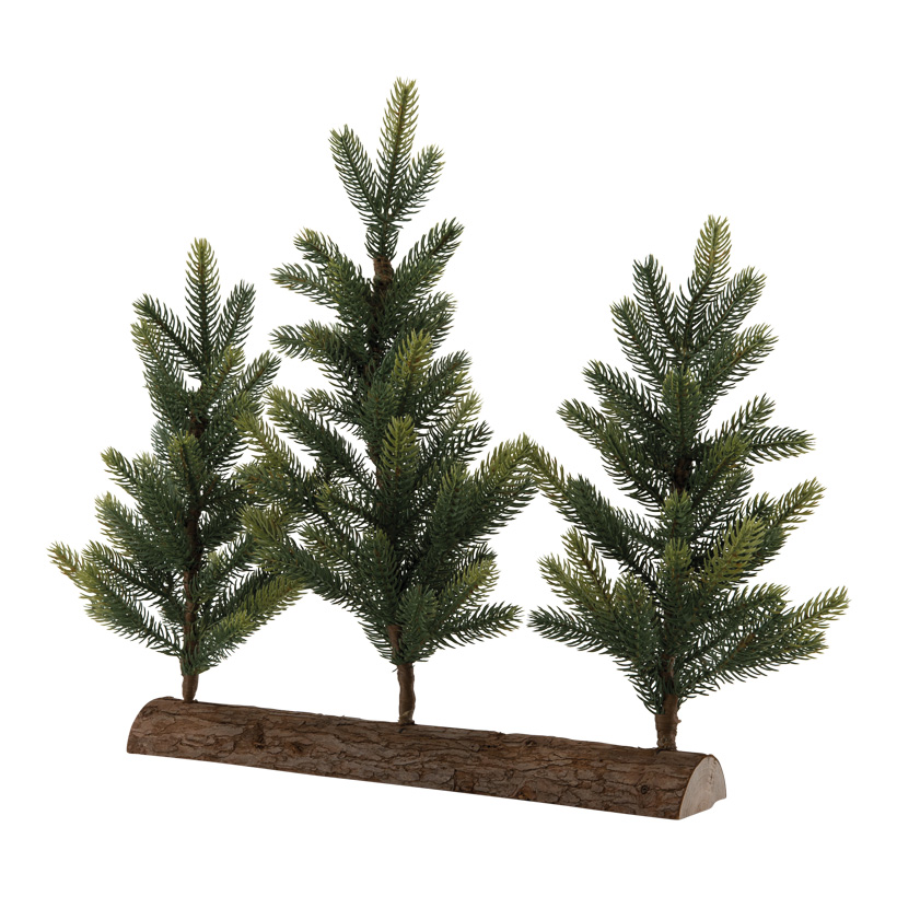Noble fir 3 pcs made of plastic/wood, with wooden base