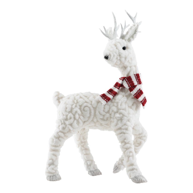 Ren gående med halsduk 49cm vit/röd