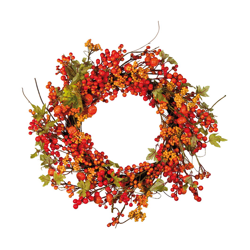 Bärkrans 60cm i diameter orange/gul