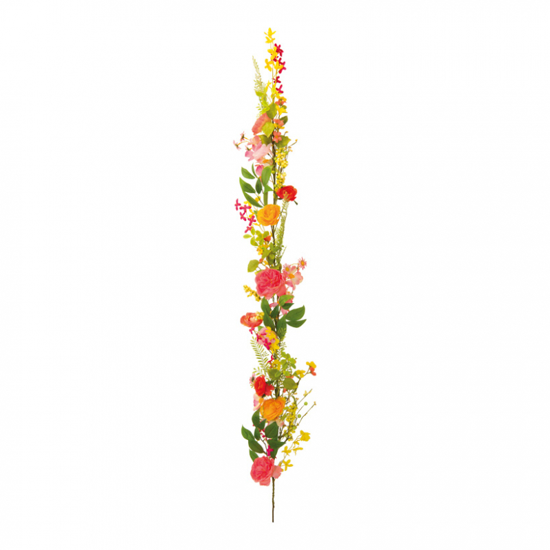 Blomgirlang 160cm med blommor och fjärilar