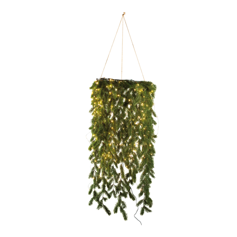 Takkrans gran med LED ljus 100cm