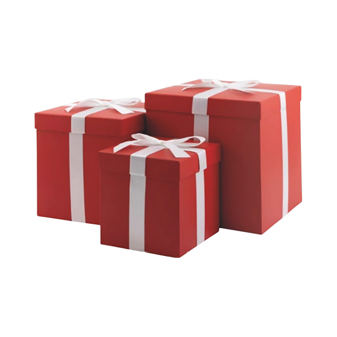 Presentaskar 3st/set 30x25x20cm röd/vit