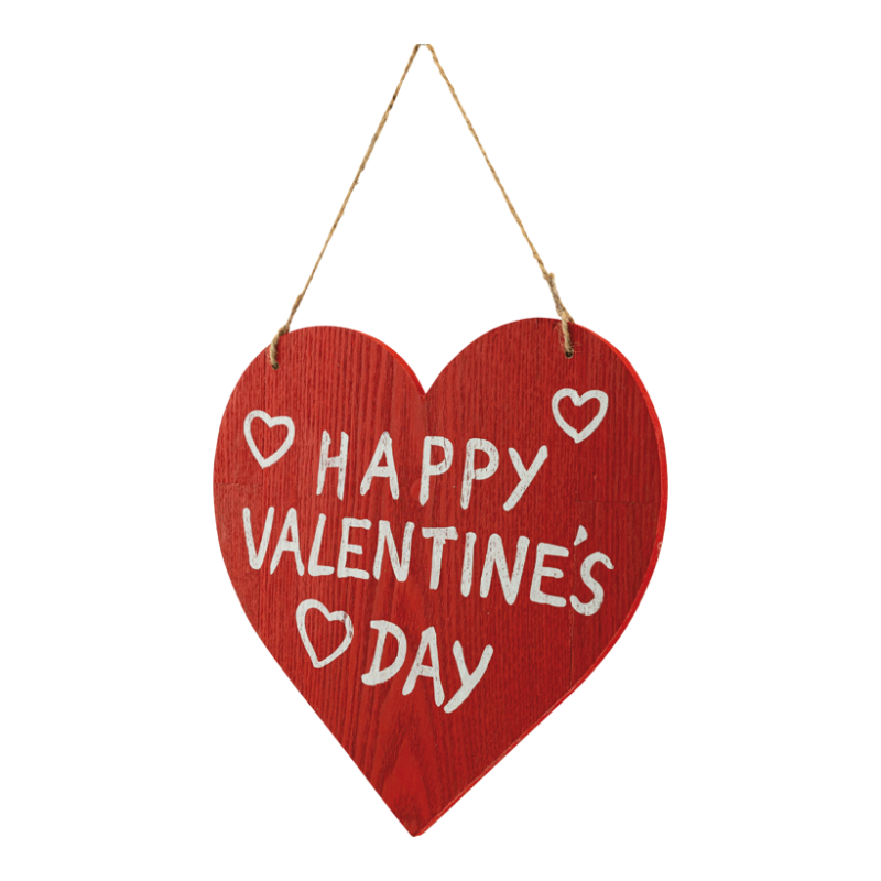 Hjärta med text 26×25 cm röd/vit