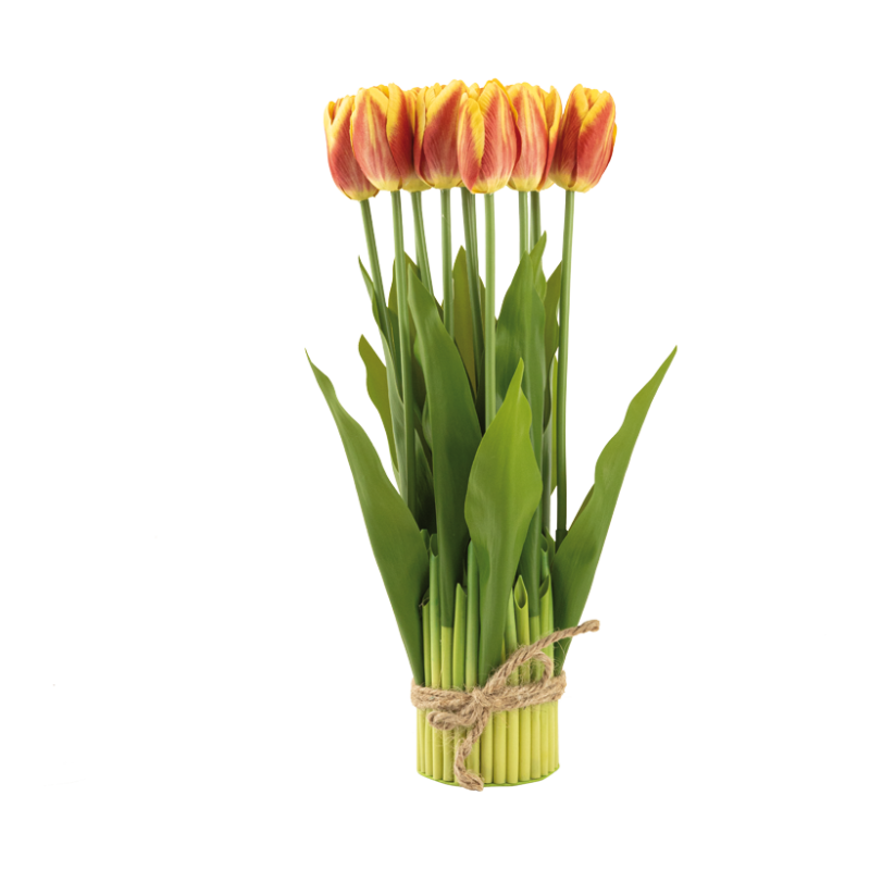 Tulpanbukett 37cm gul/orange