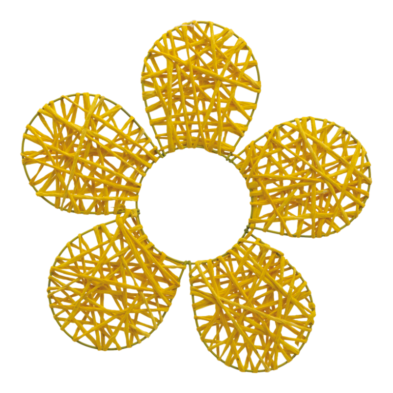 Blomma av papperstråd 30cm Gul