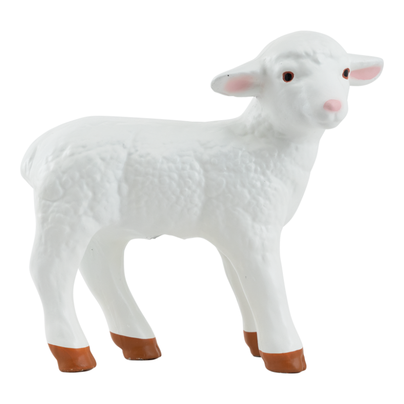 Lamm väderbeständig 30x15x27cm Vit