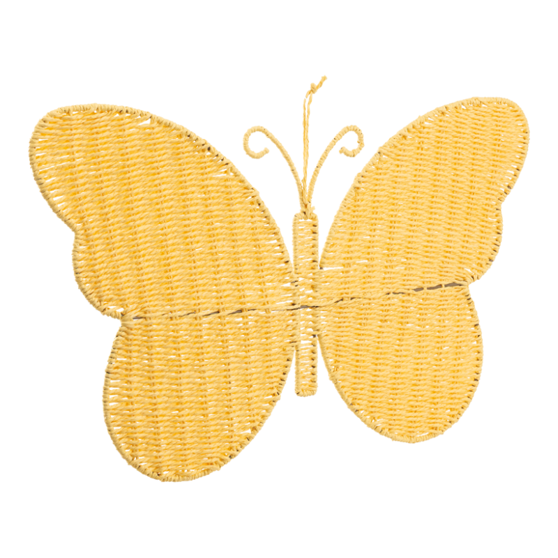 Fjäril av papperstråd 65×40cm Gul