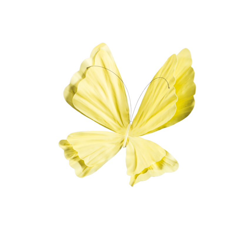 Fjäril 90cm Gul