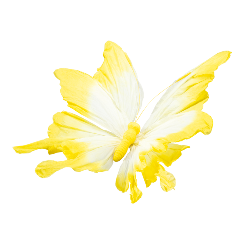 Fjäril 120x70cm Gul/vit