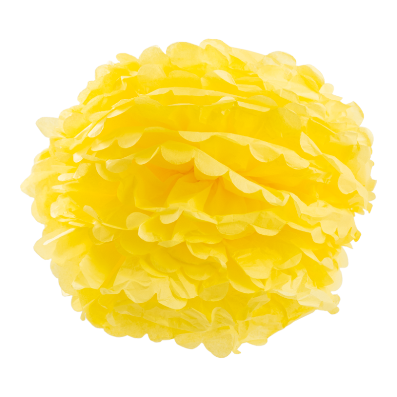 Pompom i papper 50cm Gul