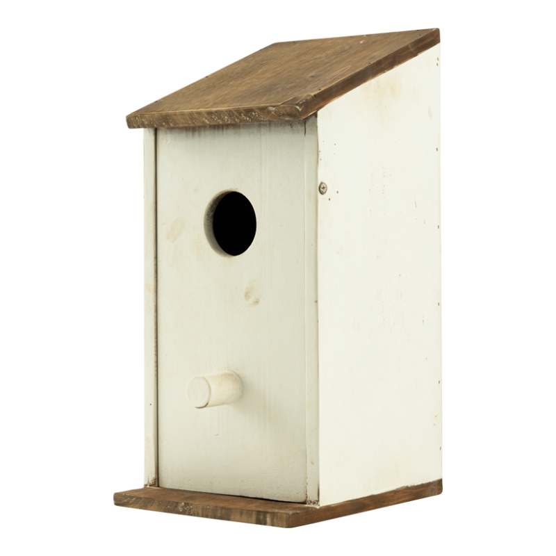 Fågelholk i trä 31×17×14 cm Vit