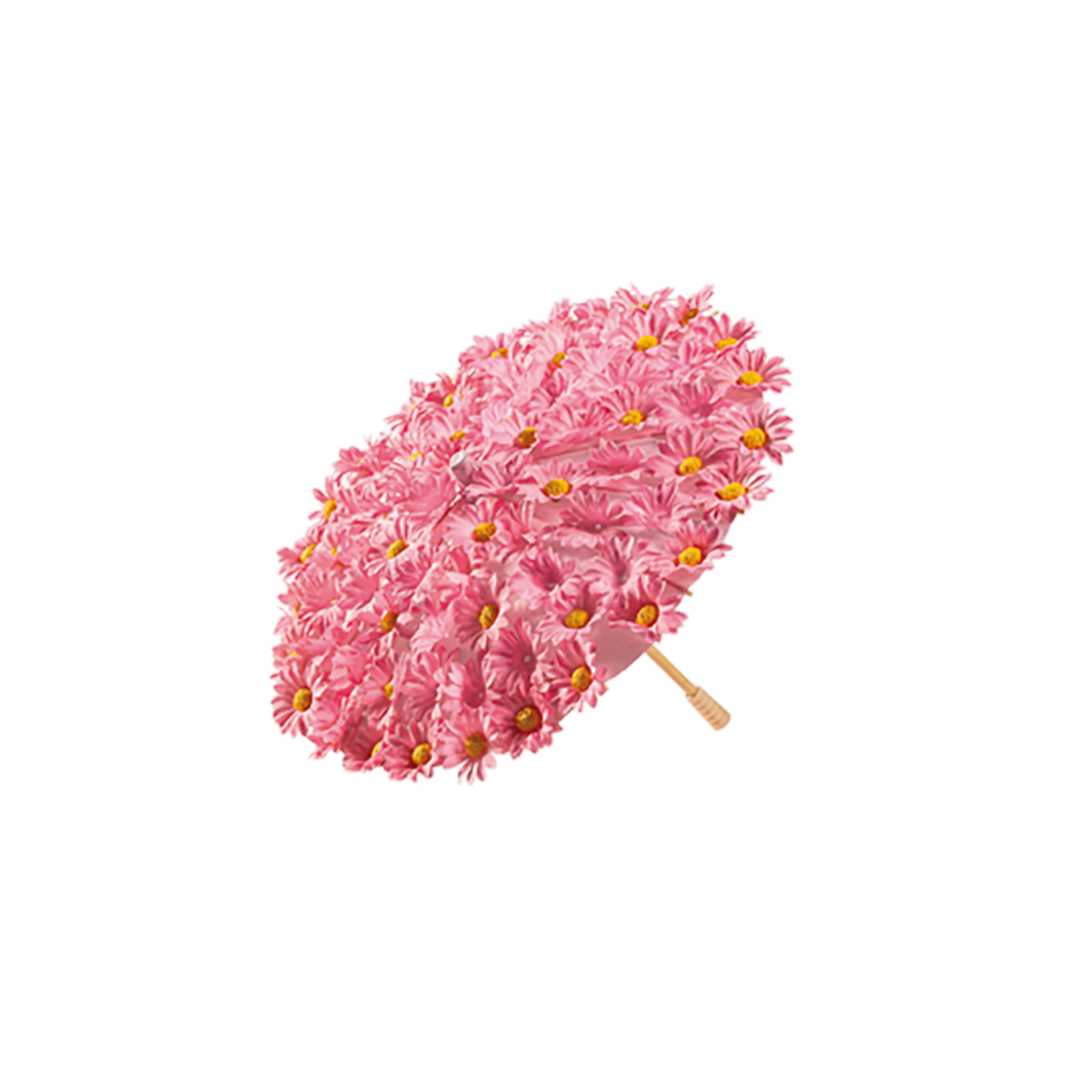 Paraply med prästkragar Ø30cm Rosa