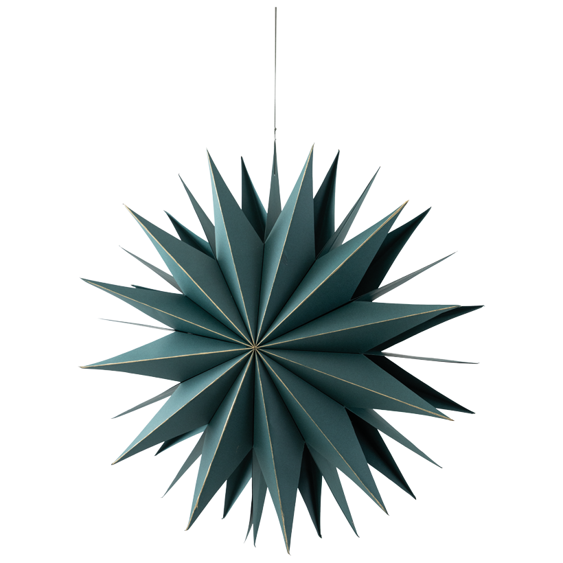 Julstjärna i papper, grön, Ø 60cm