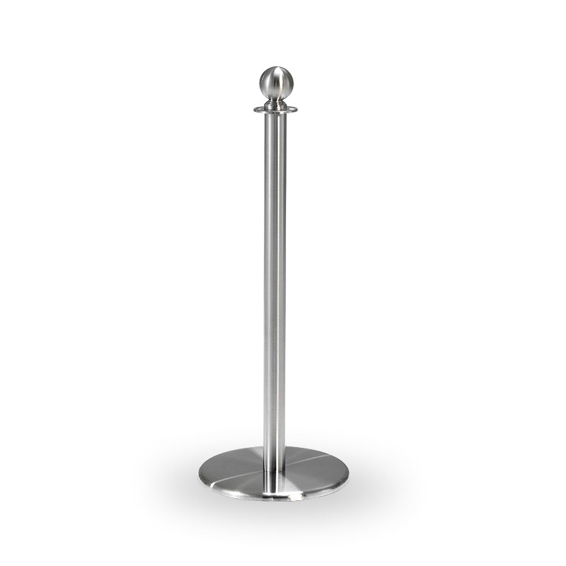 Barrier post in stainless steel with round top