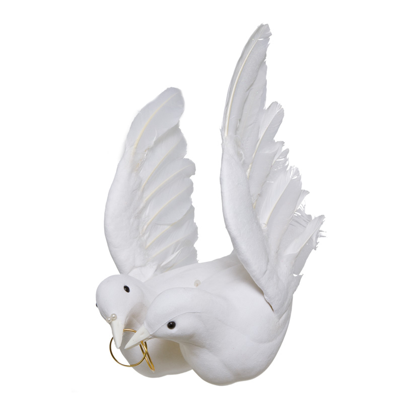 DOVE PAIR WITH RING 32CM