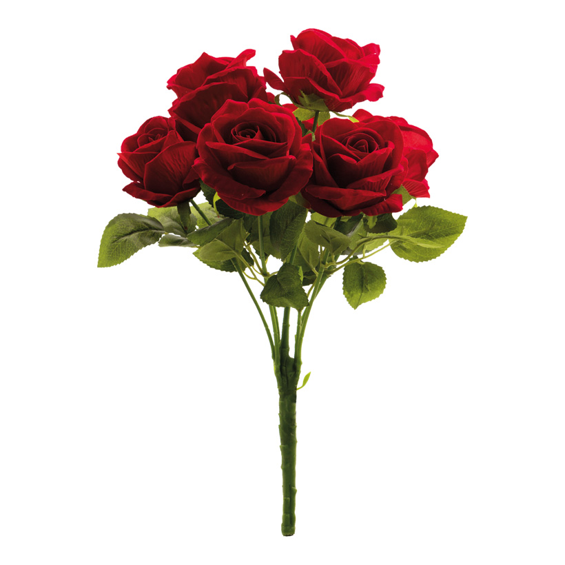 ROSE BUNCH 40CM RED/GREEN