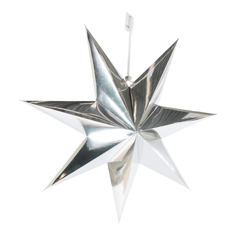 Stjärna, vikbar 7-uddig Silver 60 cm