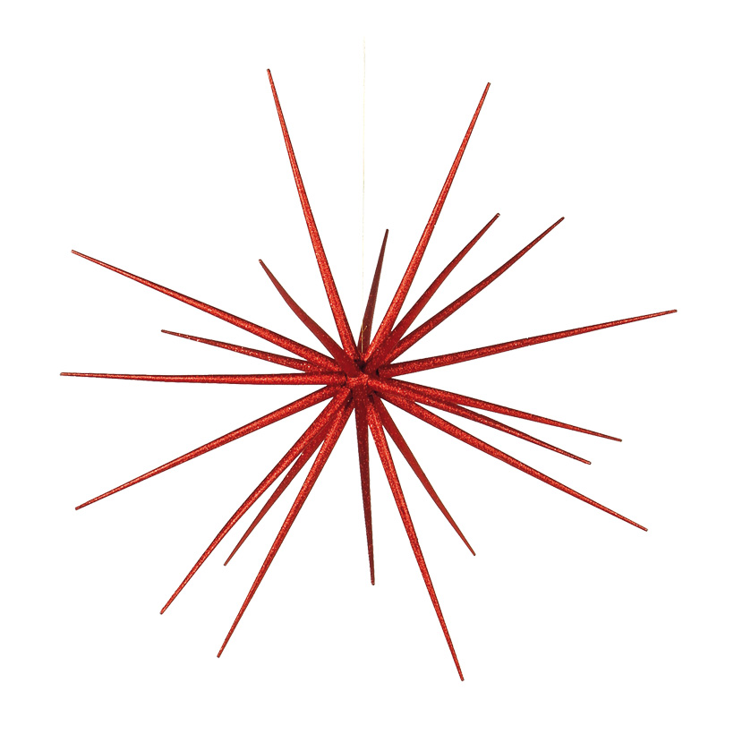 Sputnik Star Glitter Red 21 cm