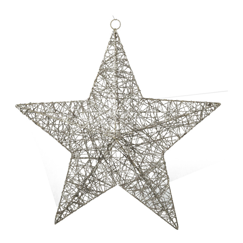 Star With Glitter Silver 30 cm