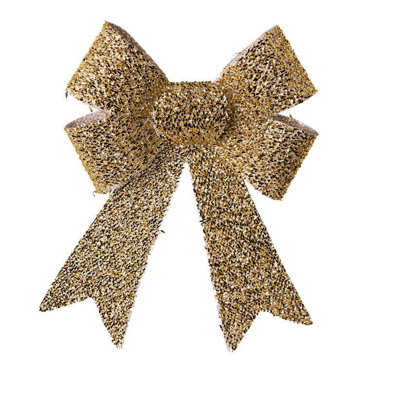 Bow With Glitter Gold 25 cm