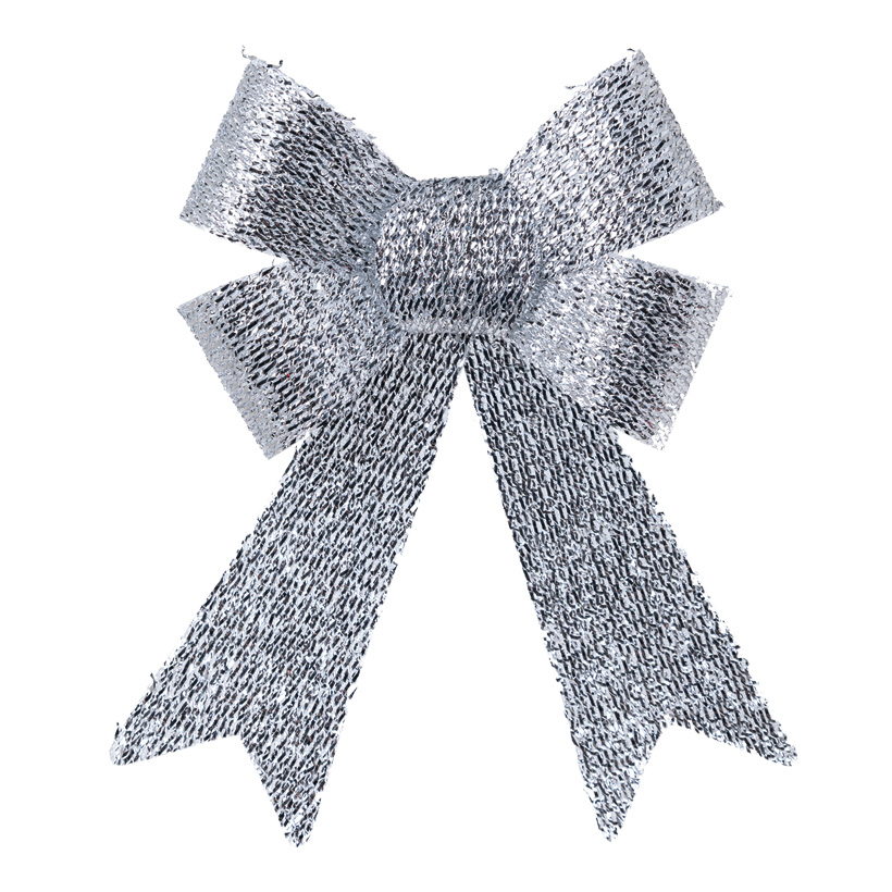 Bow With Glitter Silver 25 cm