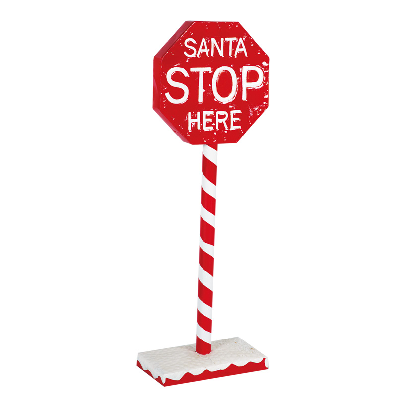 Stoppskylt "Santa stop here" 90x30cm