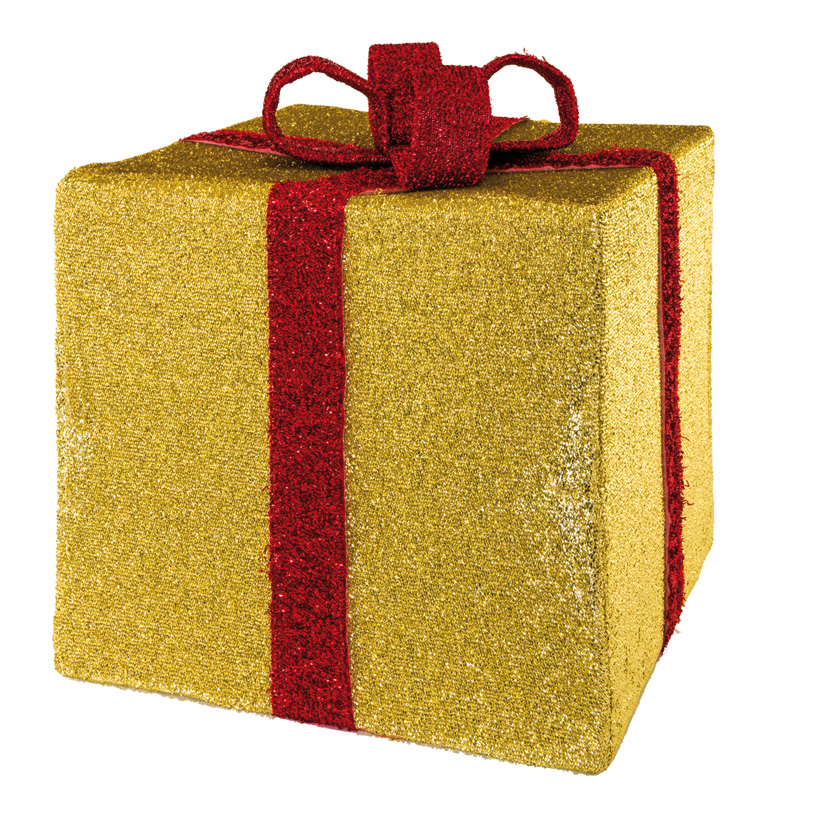 Julklapp Guld/röd 40x35cm
